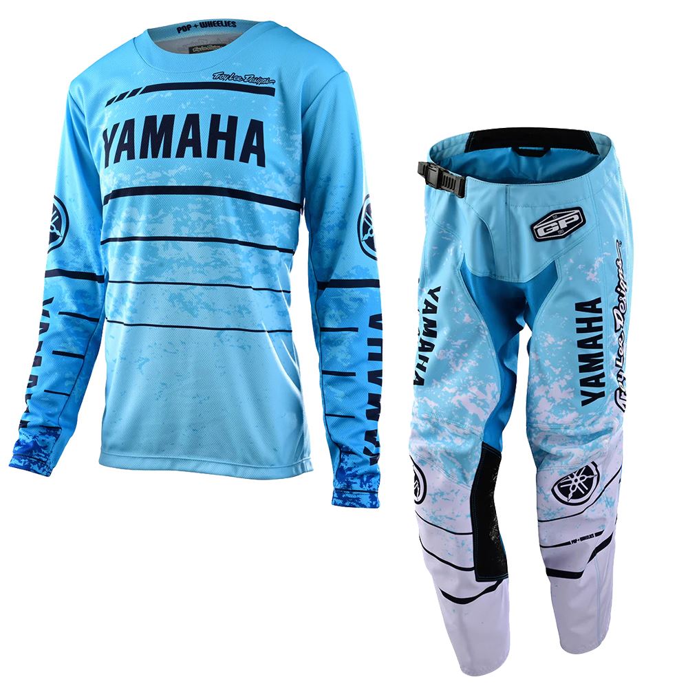 Troy Lee Designs 2024 Motocross Youth Combo Kit Youth GP Yamaha OW22 Cyan